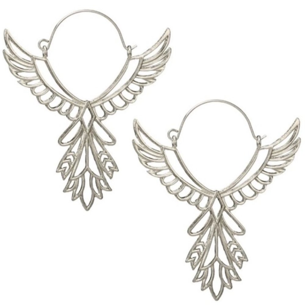 Bird Thunderbird SILVER Earrings - Picture 1 of 4